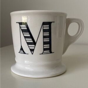Anthropologie Monogram Initial Letter M 
Large Coffee Mug Tea Cup